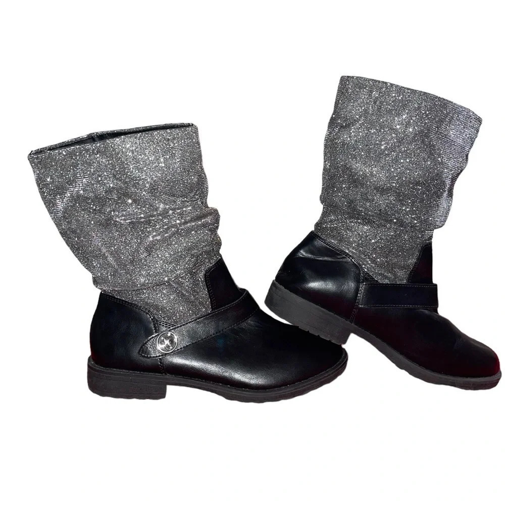 Jessica Simpson Kid's Girls' Summit Boot Black Metallic 5M US Big Kid